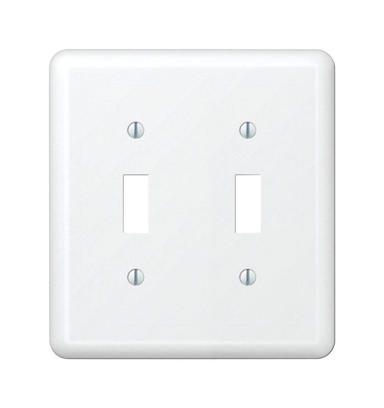 Amerelle Devon White 2 gang Stamped Steel Toggle Wall Plate