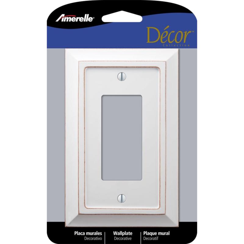 Amerelle Savannah White 1 gang Wood Decorator Wall Plate