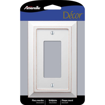 Amerelle Savannah White 1 gang Wood Decorator Wall Plate