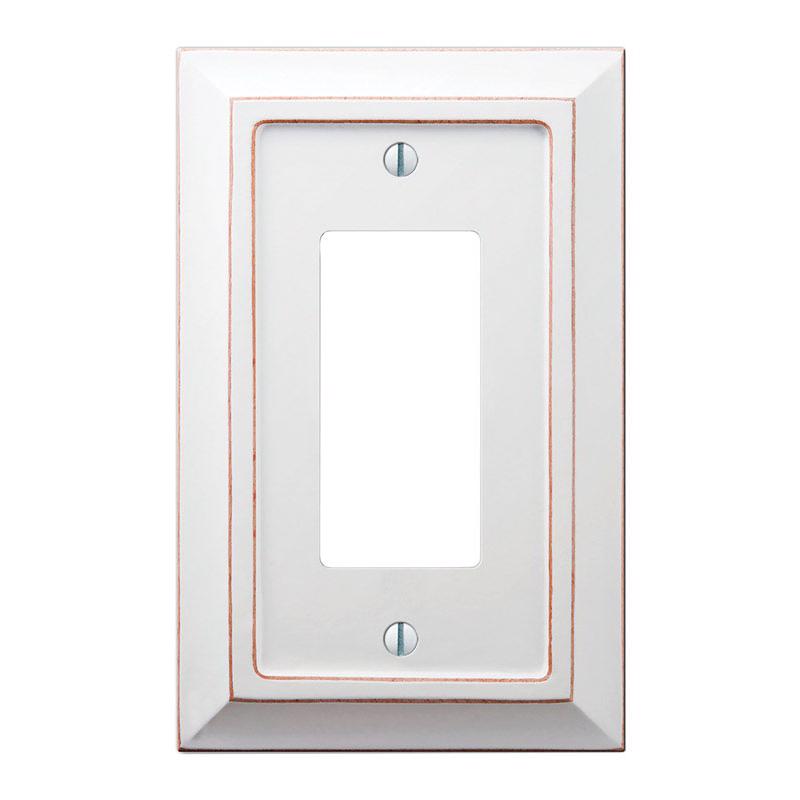 Amerelle Savannah White 1 gang Wood Decorator Wall Plate