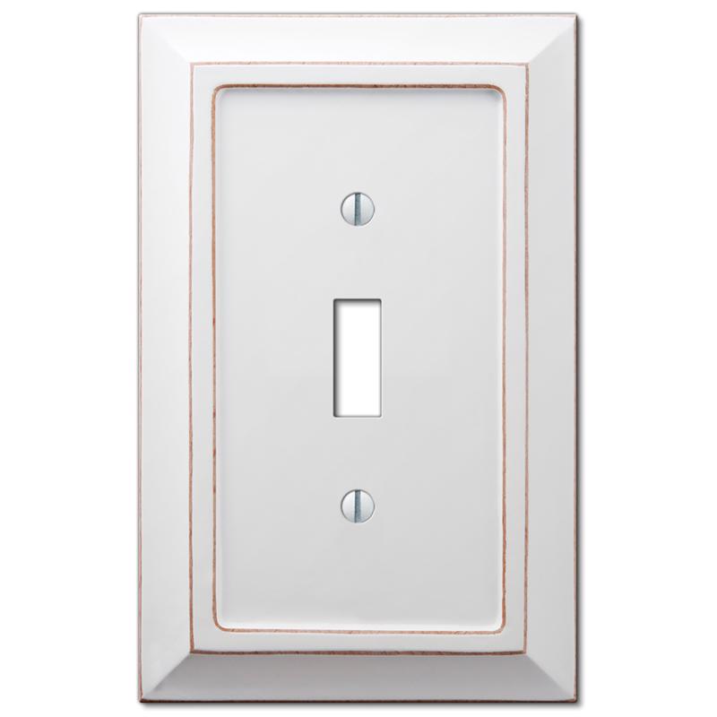 Amerelle Savannah White 1 gang Wood Toggle Wall Plate