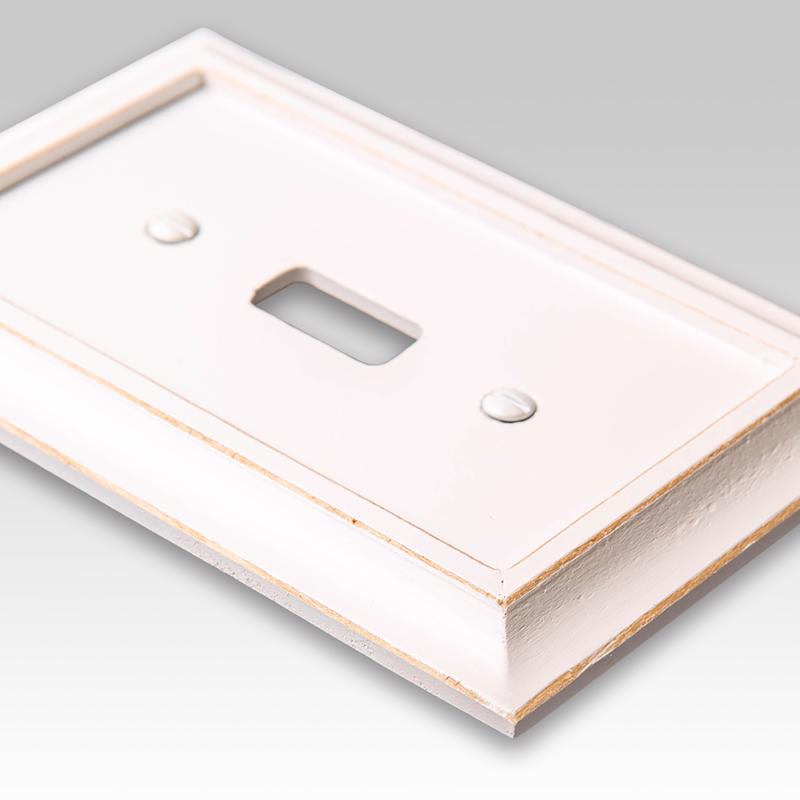 Amerelle Savannah White 1 gang Wood Toggle Wall Plate