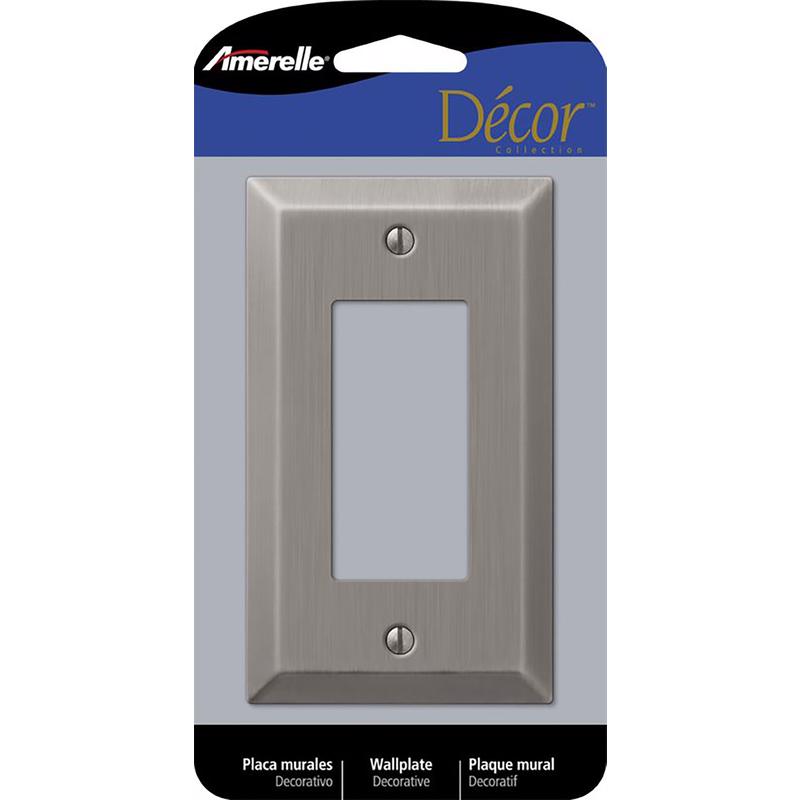 Amerelle Century Antique Nickel 1 gang Stamped Steel Decorator Wall Plate