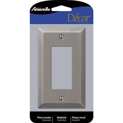 Amerelle Century Antique Nickel 1 gang Stamped Steel Decorator Wall Plate