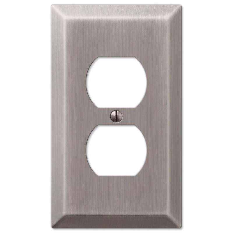 Amerelle Century Antique Nickel 1 gang Stamped Steel Duplex Wall Plate