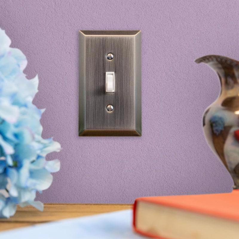 Amerelle Century Antique Nickel 2 gang Stamped Steel Toggle Wall Plate