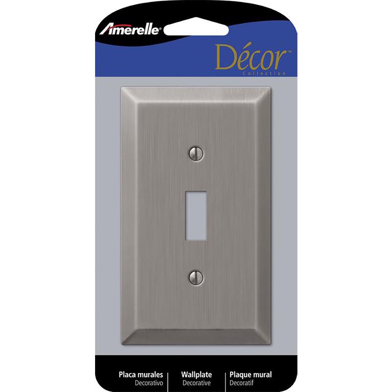 Amerelle Century Antique Nickel 1 gang Stamped Steel Toggle Wall Plate
