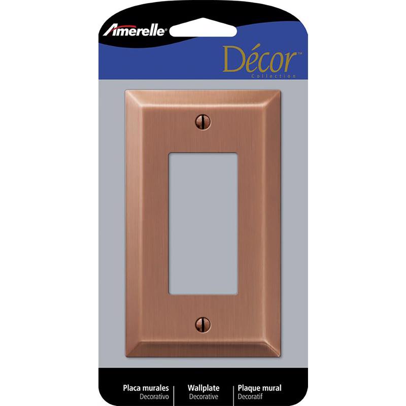 Amerelle Century Antique Copper 1 gang Stamped Steel Decorator Wall Plate
