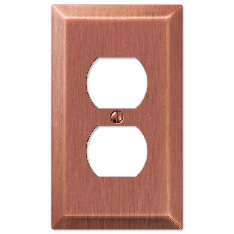Amerelle Century Antique Copper 1 gang Stamped Steel Duplex Wall Plate