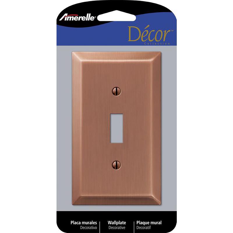 Amerelle Century Antique Copper 1 gang Stamped Steel Toggle Wall Plate