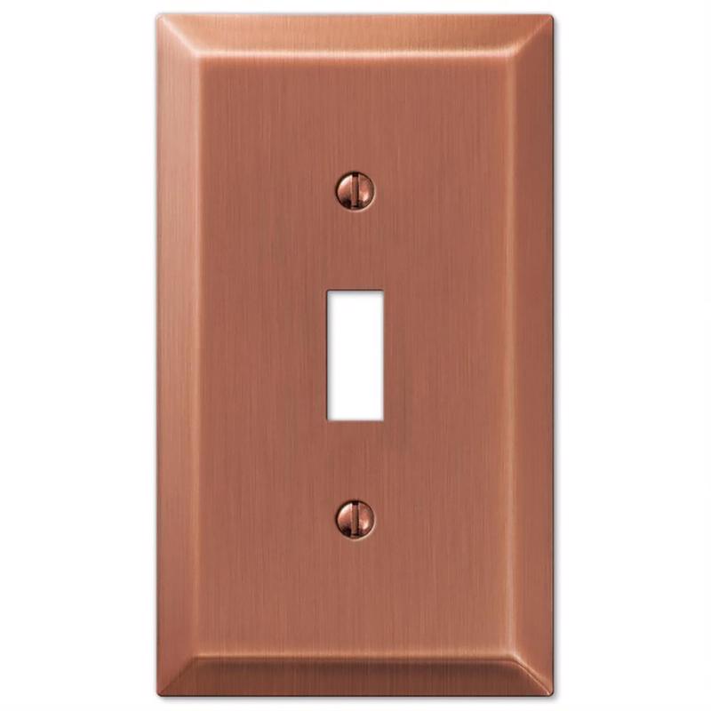 Amerelle Century Antique Copper 1 gang Stamped Steel Toggle Wall Plate