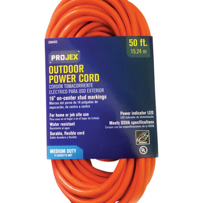 Projex Outdoor 50 ft. L Orange Extension Cord 14/3 SJTW