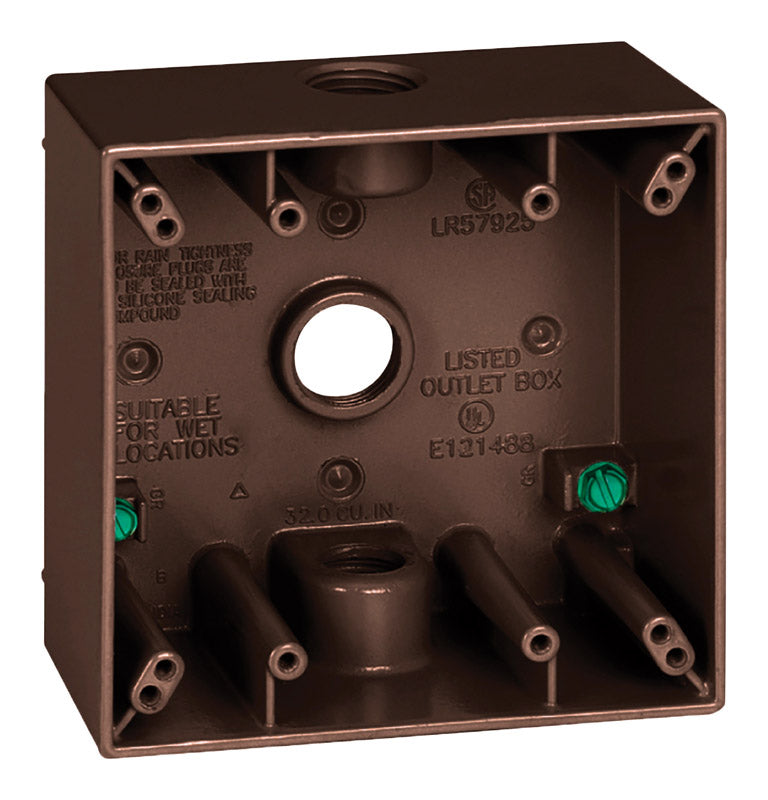 Sigma Electric New Work 31 cu in Square Metallic 2 gang Weatherproof Box Bronze