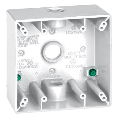 Sigma Electric New Work 31 cu in Square Die-Cast Metal 2 gang Weatherproof Box White