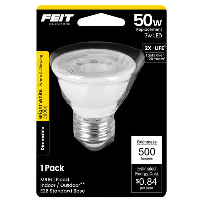Feit MR16 E26 (Medium) LED Bulb Bright White 50 Watt Equivalence
