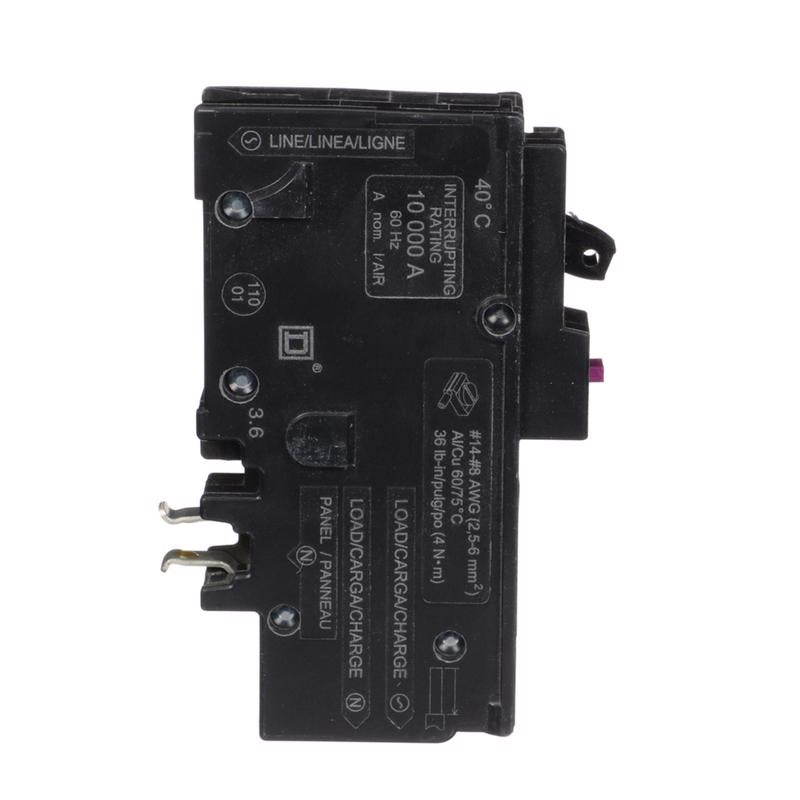 Square D HomeLine 15 amps Arc Fault/Ground Fault Single Pole Circuit Breaker