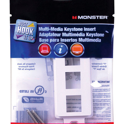 Monster Just Hook It Up White 3 gang Plastic Keystone Wall Plate