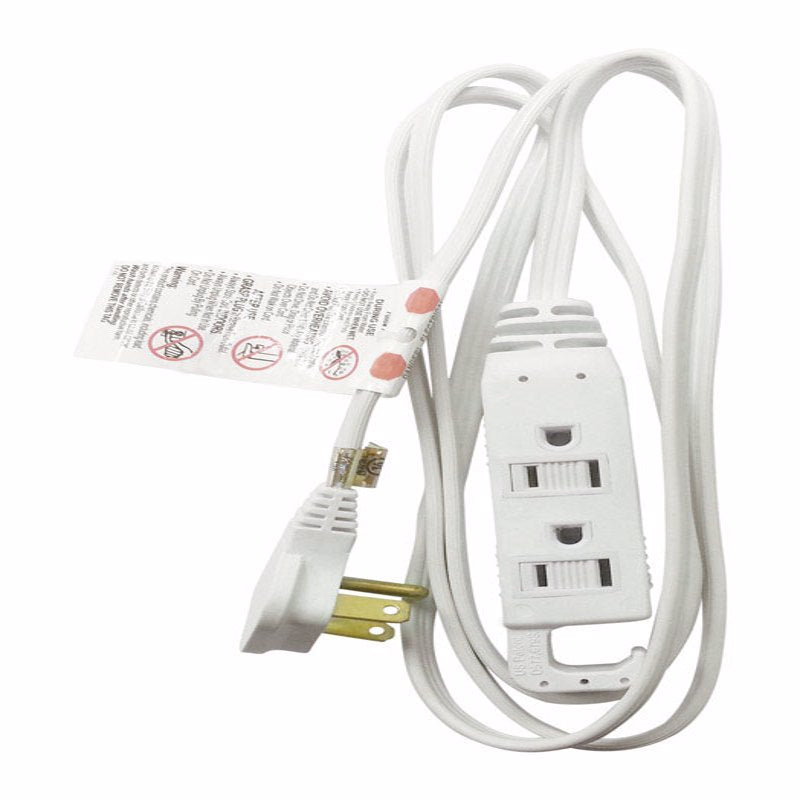 Projex Indoor 6 ft. L White Slim Plug Cord 16/3 SPT-2