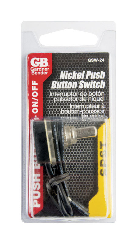 Gardner Bender 10 amps Single Pole Push Button Switch Silver