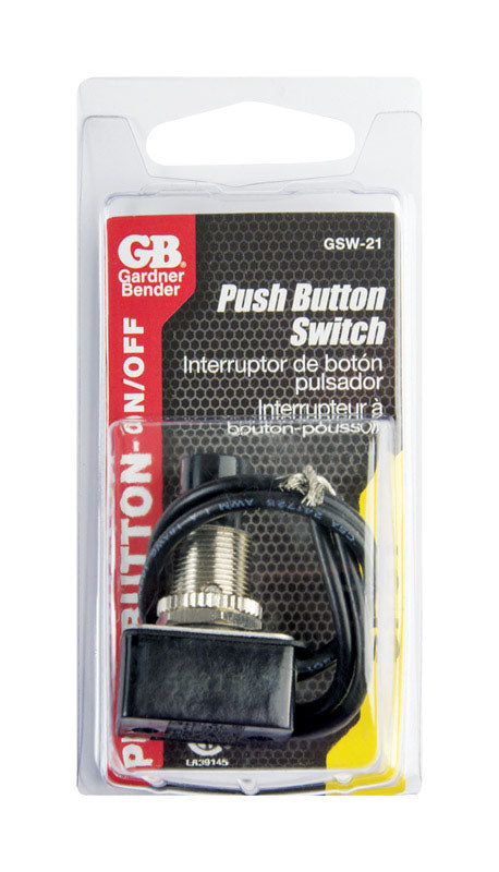 Gardner Bender 10 amps Push Button Switch Black