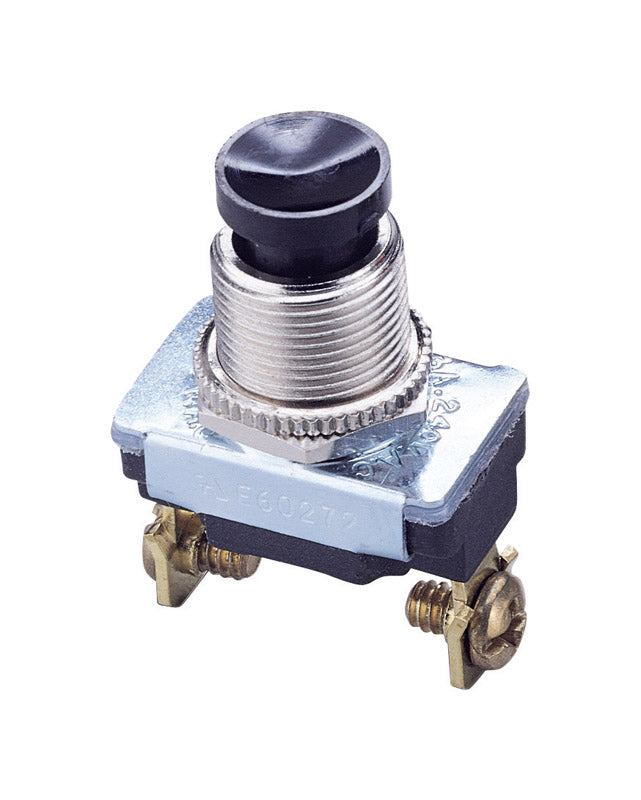 Gardner Bender 6 amps Push Button Momentary Switch Black