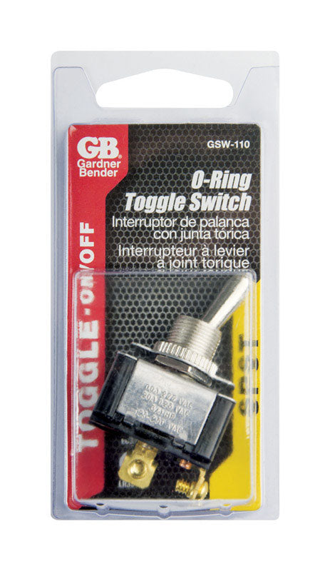 Gardner Bender 20 amps Single Pole Toggle Switch Black/Silver