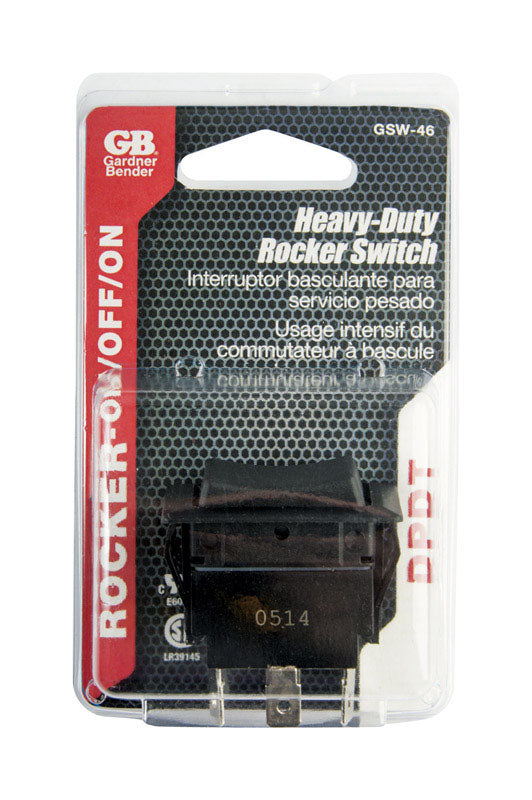 Gardner Bender Double Pole Rocker Switch Black