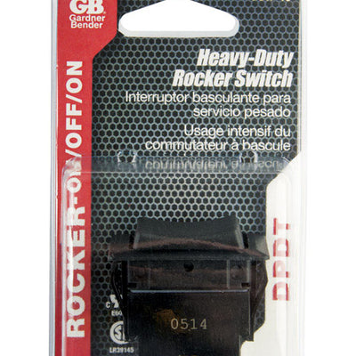 Gardner Bender Double Pole Rocker Switch Black