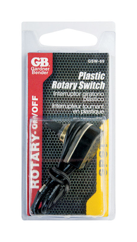 Gardner Bender 6 amps Single Pole Rotary Switch Black