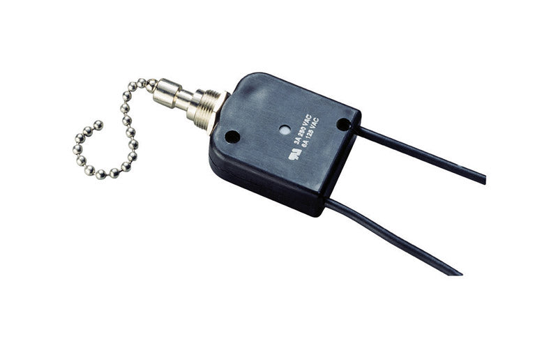 Gardner Bender 6 amps Pull Chain Switch Black/Silver