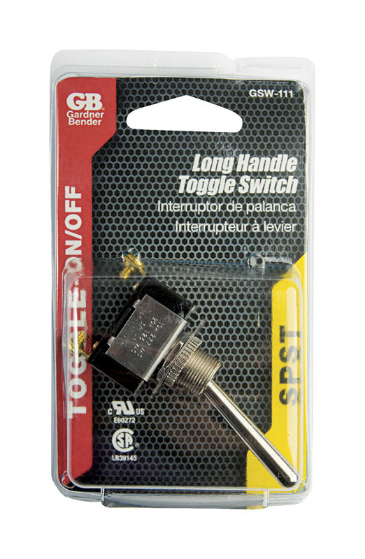 Gardner Bender Single Pole Toggle O-Ring Switch Silver