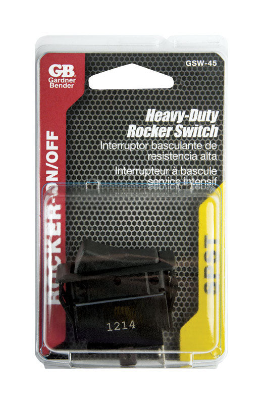 Gardner Bender 20 amps Rocker Switch Black