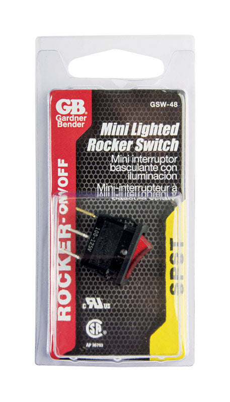 Gardner Bender 10 amps Rocker Switch Black/Red