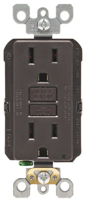 Leviton SmartlockPro 15 amps 125 V Duplex Brown GFCI Outlet 5-15R