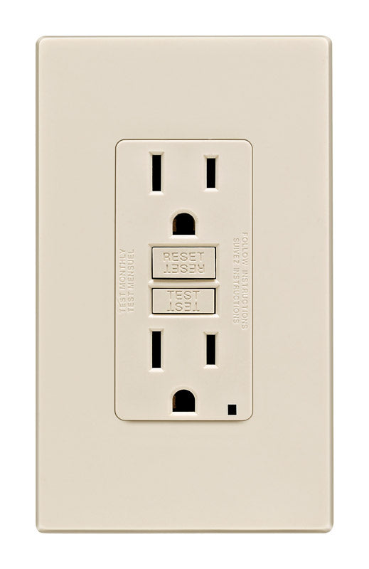 Leviton SmartlockPro 15 amps 125 V Duplex Light Almond GFCI Outlet 5-15R