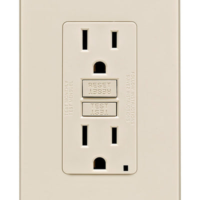 Leviton SmartlockPro 15 amps 125 V Duplex Light Almond GFCI Outlet 5-15R