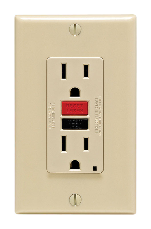 Leviton 15 amps 125 V Ivory GFCI Outlet 5-15R