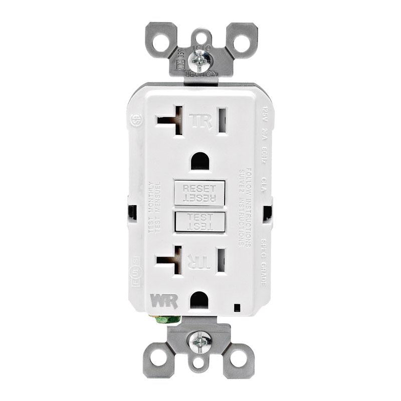 Leviton SmartlockPro 20 amps 125 V Duplex White GFCI Outlet 5-20R