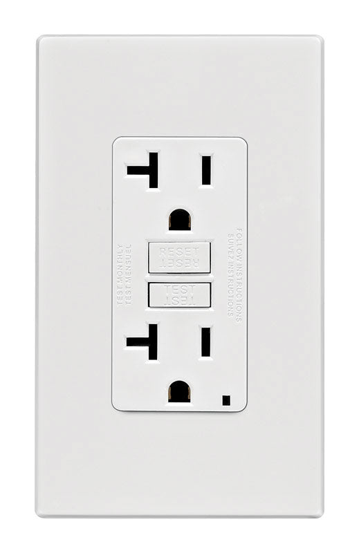 Leviton 20 amps 125 V White GFCI Outlet 5-20R