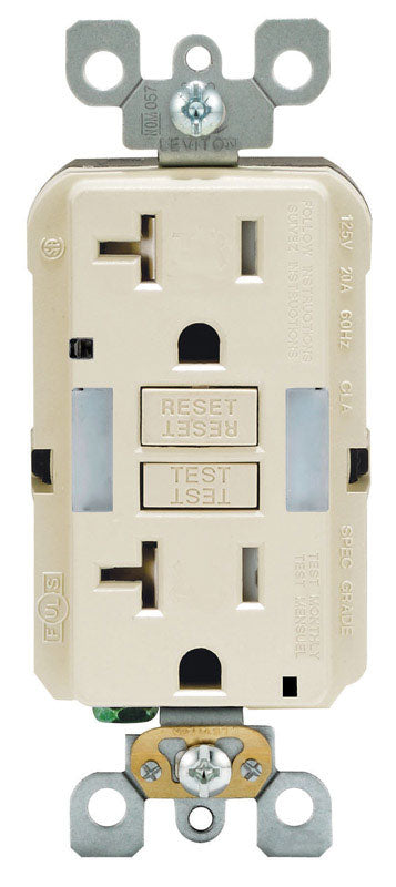 Leviton 20 amps 125 V Duplex Light Almond GFCI Outlet 5-20R
