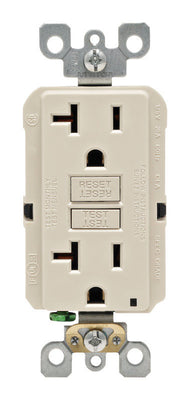 Leviton SmartlockPro 20 amps 125 V Duplex Light Almond GFCI Outlet 5-20R