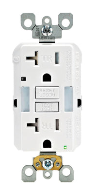 Leviton SmartlockPro 20 amps 125 V Duplex White GFCI Outlet 5-20R