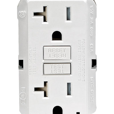 Leviton 20 amps 125 V Duplex White GFCI Outlet 5-20R