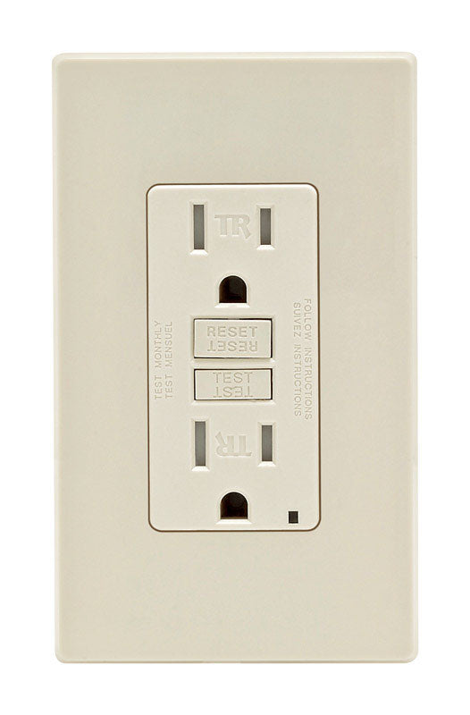 Leviton 15 amps 125 V Light Almond Outlet/Wallplate 5-15R