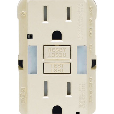 Leviton 15 amps 125 V Duplex Light Almond GFCI Outlet 5-15R