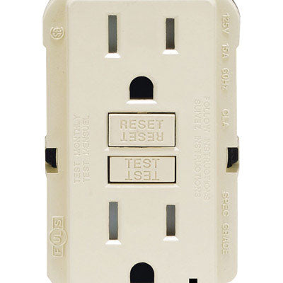 Leviton SmartlockPro 15 amps 125 V Duplex Light Almond GFCI Outlet 5-15R