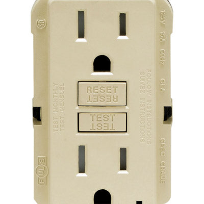 Leviton SmartlockPro 15 amps 125 V Duplex Ivory GFCI Outlet 5-15R