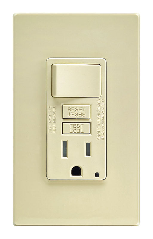 Leviton SmartlockPro 15 amps 125 V Ivory GFCI Outlet 5-15R