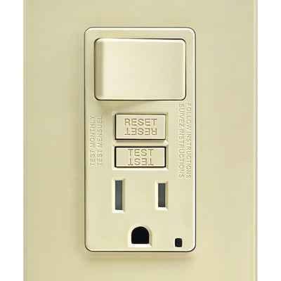 Leviton SmartlockPro 15 amps 125 V Ivory GFCI Outlet 5-15R