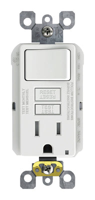 Leviton SmartlockPro 15 amps 125 V White GFCI Outlet 5-15R